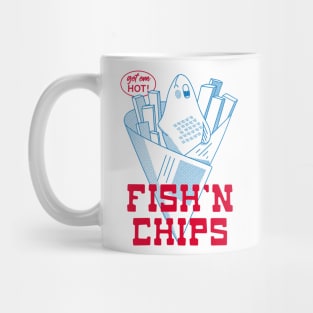 Retro Fish and Chips Design - English Food Mug